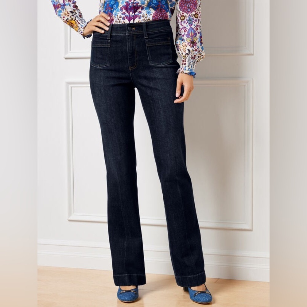 Talbots Blue Flare Jean Wide Leg Jeans Size 2